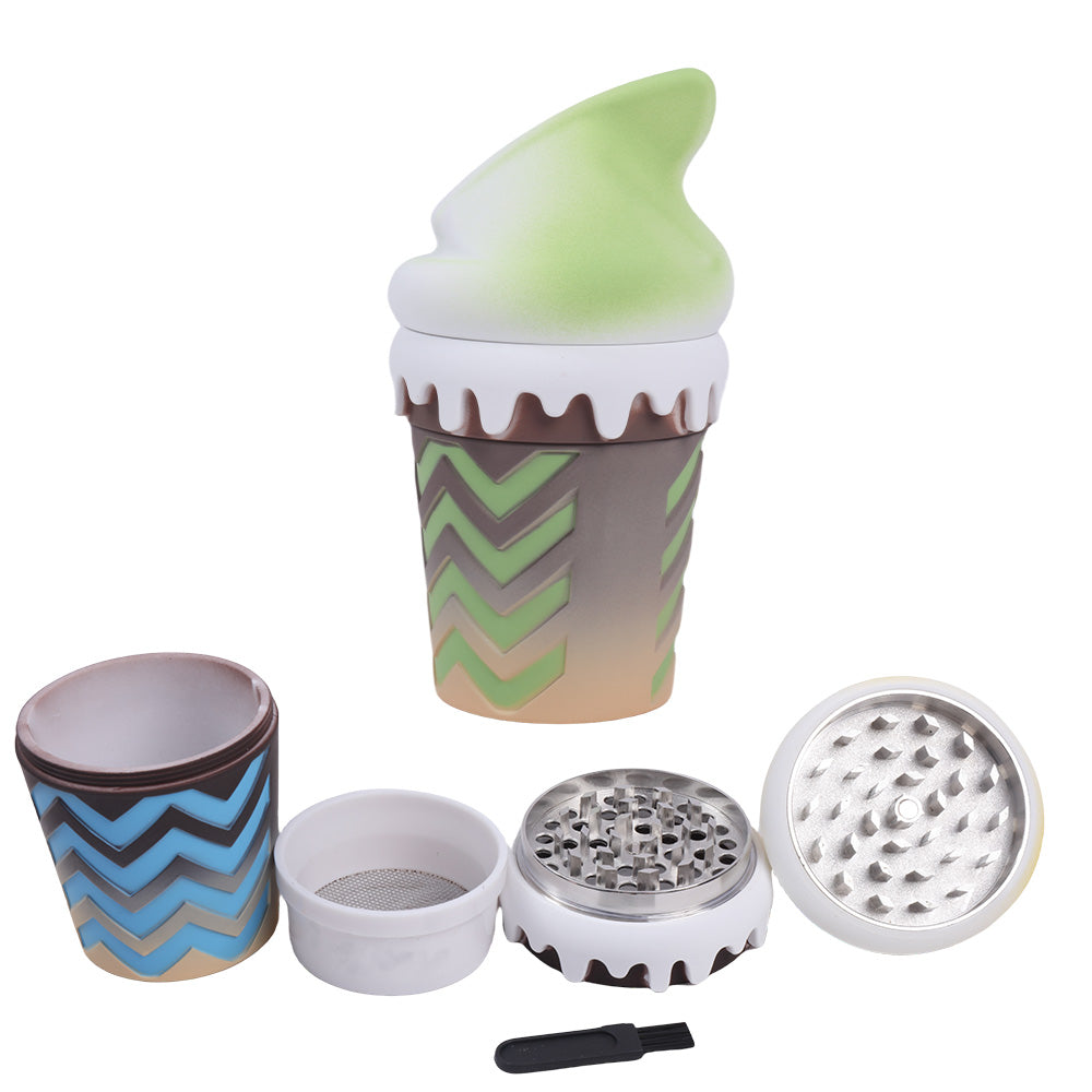Ice Cream Shape Zinc Alloy Cigarette Grinder Smoking Crusher Herb Grinder