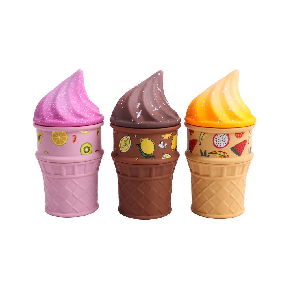 Ice Cream Cone Herb Grinder 3 Layers Color Randomly-1 PC