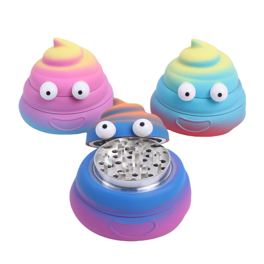 Colorful Poop Smoking Herb Grinder-3 Layers