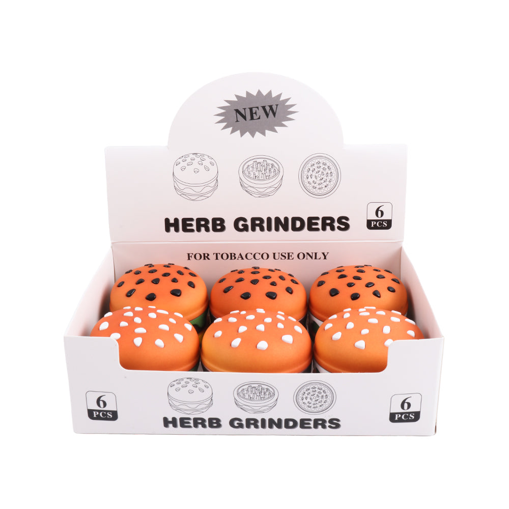 Big Hamburger Herb Grinder 4 Layers Zinc Alloy Material