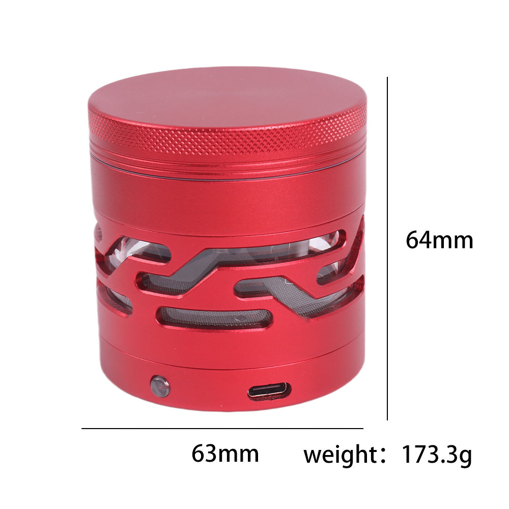 Aluminum Alloy Herb Grinder Luminous Hollow Window 4 Layers