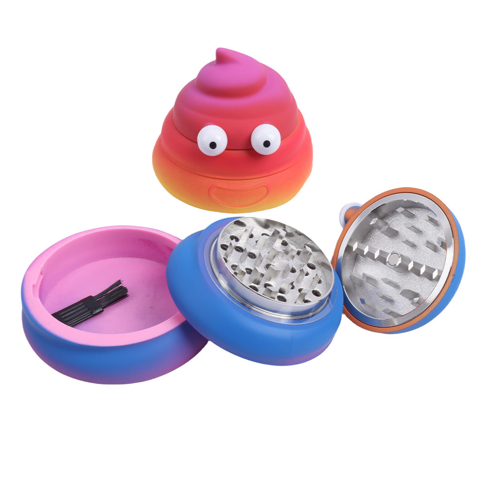 Colorful Poop Smoking Herb Grinder-3 Layers