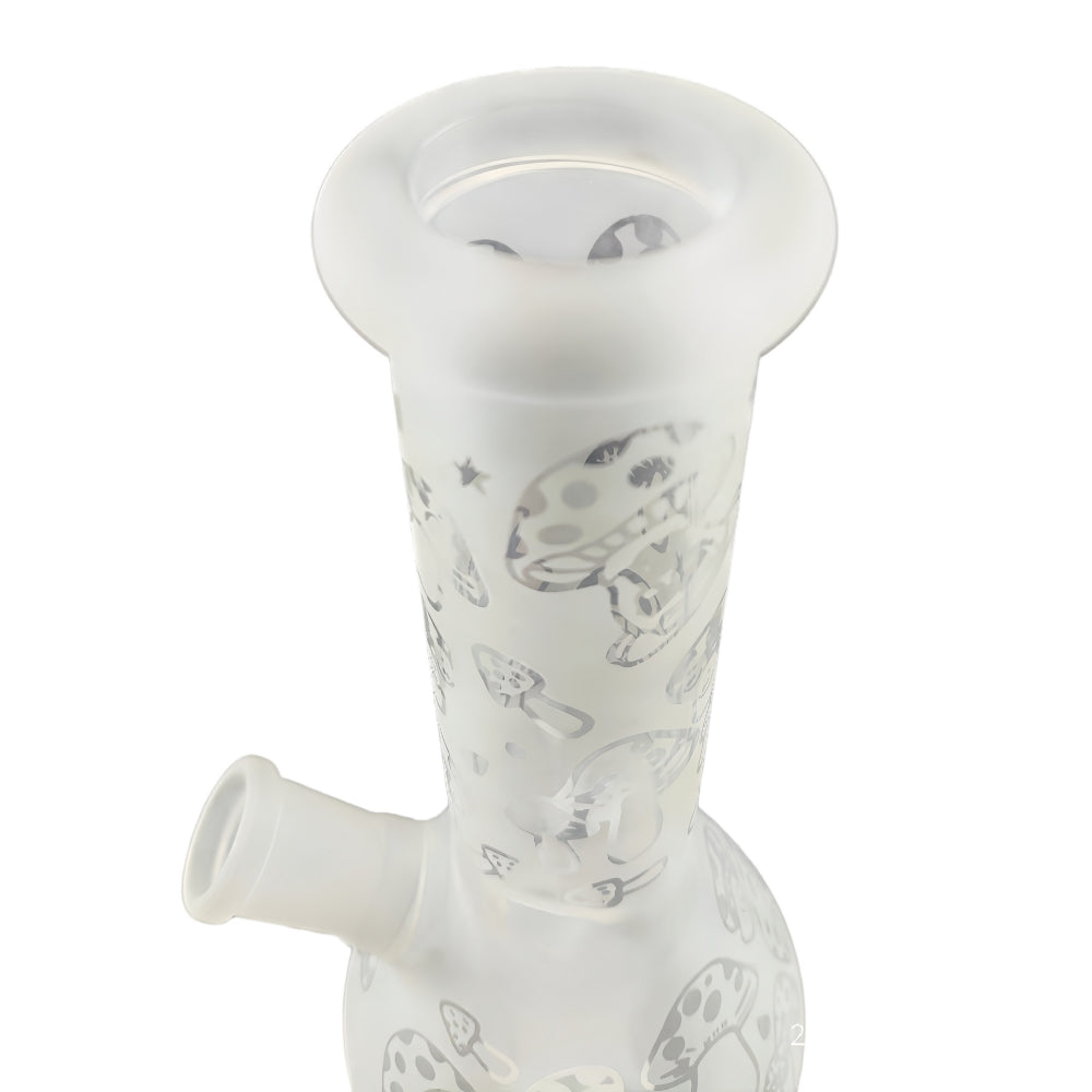 8 Inch Tall Sandblast Glass Beaker Water Pipe