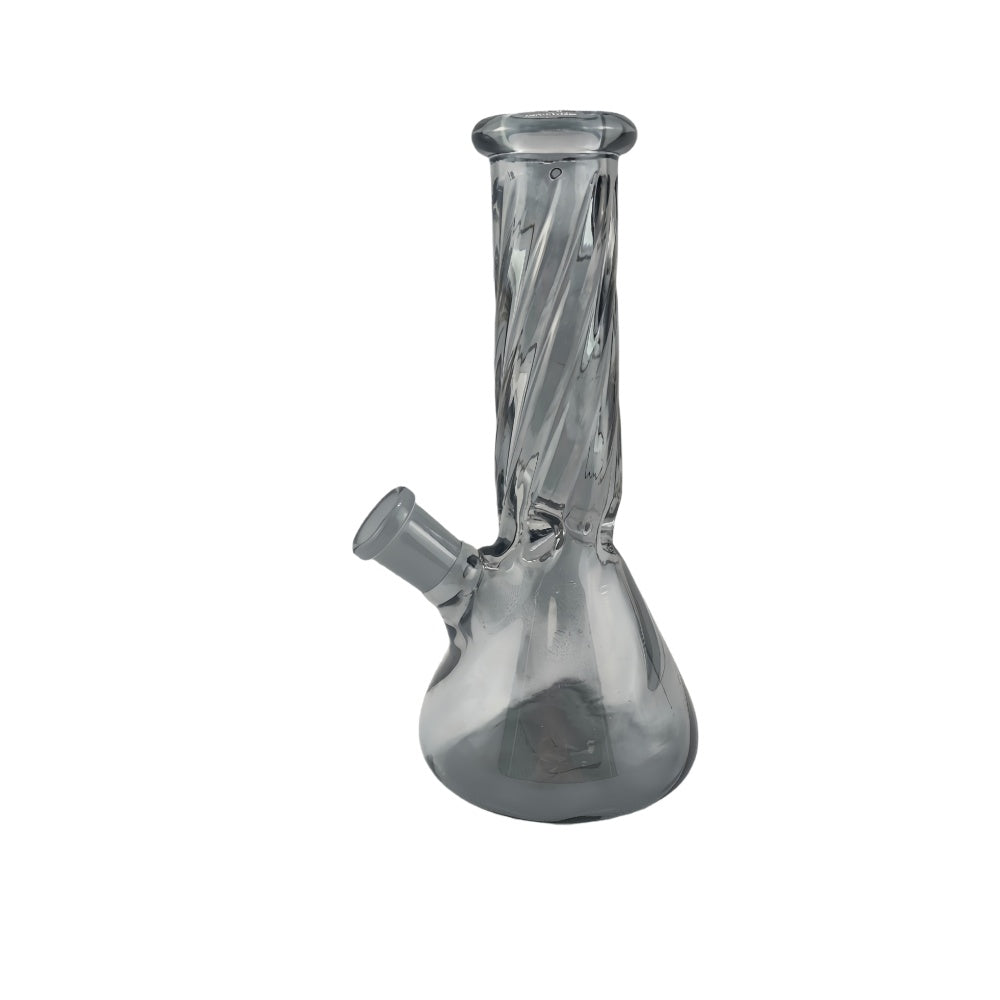 8 Inch Twisted Glass Beaker Water Pipe Iridescent Colors