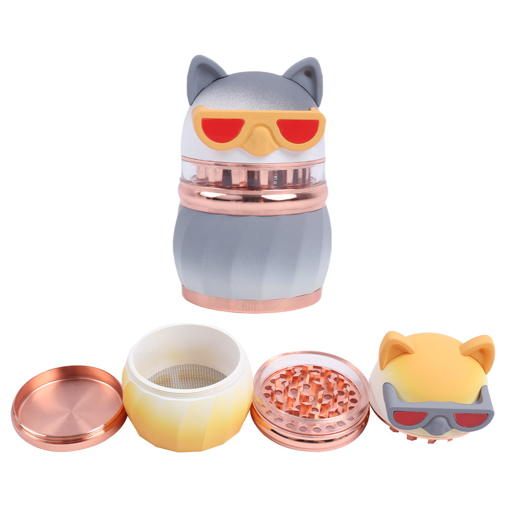 Zinc Alloy Herb Grinder Red Eye Dog Cute Bear Design