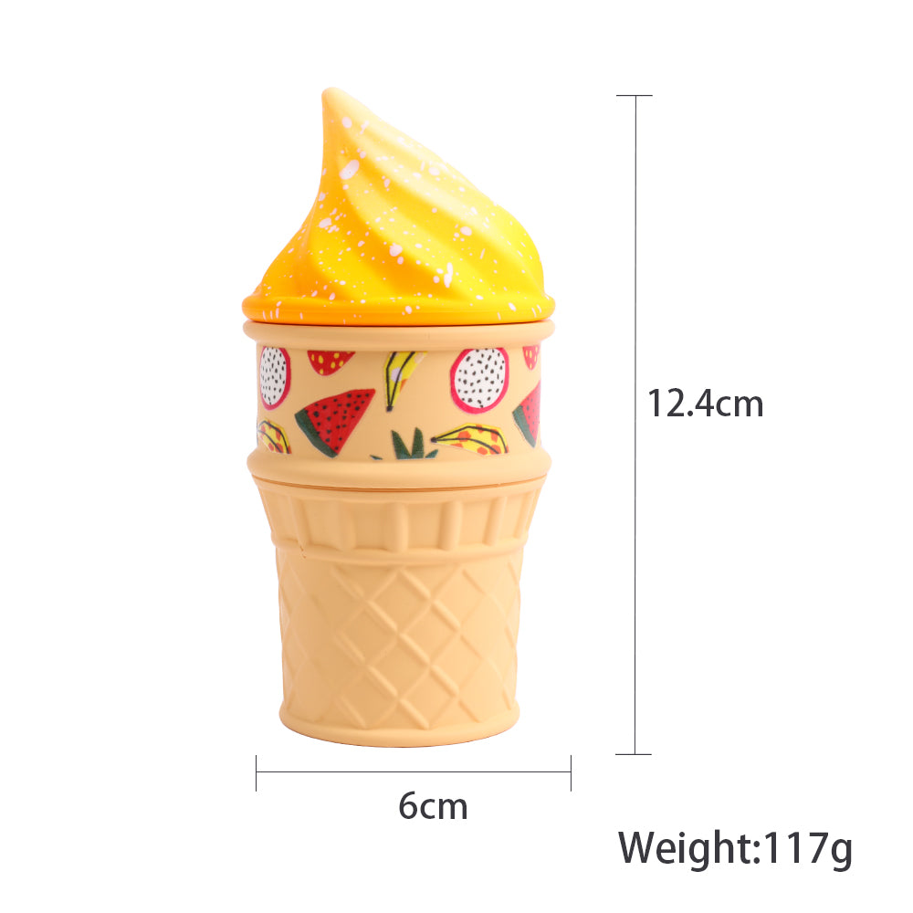 Ice Cream Cone Herb Grinder 3 Layers Color Randomly-1 PC