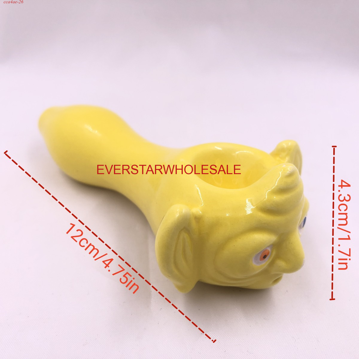 4.75" Ceramic Yoda Hand Pipe Yellow Color