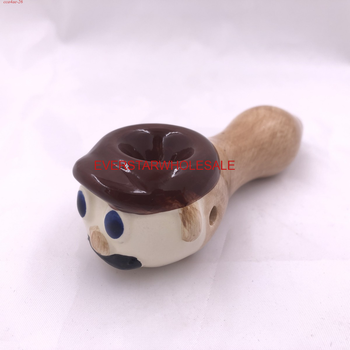 4.75" Cute Cartoon Face Ceramic Hand Pipe