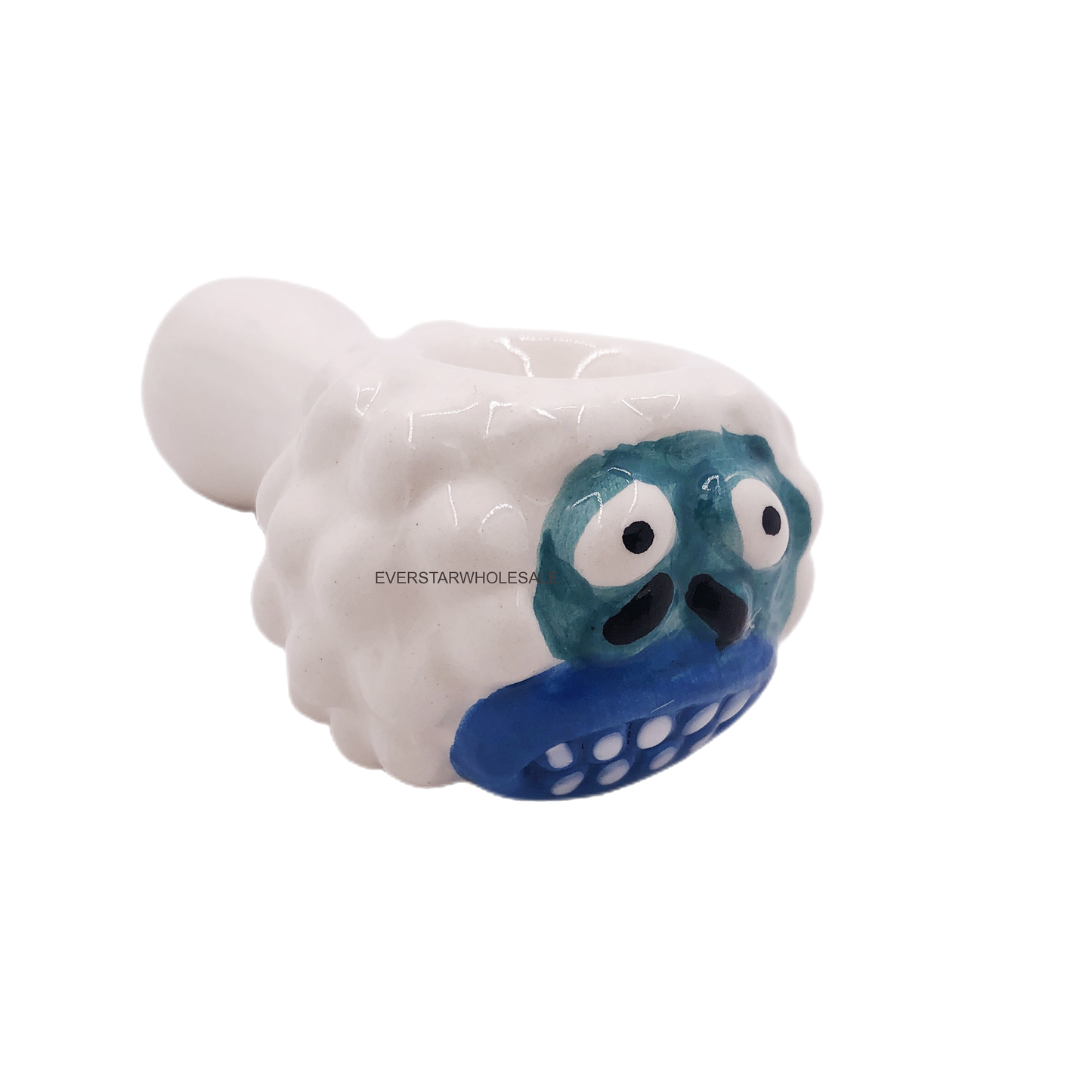 4.75" White Sheep Ceramic Hand Pipe