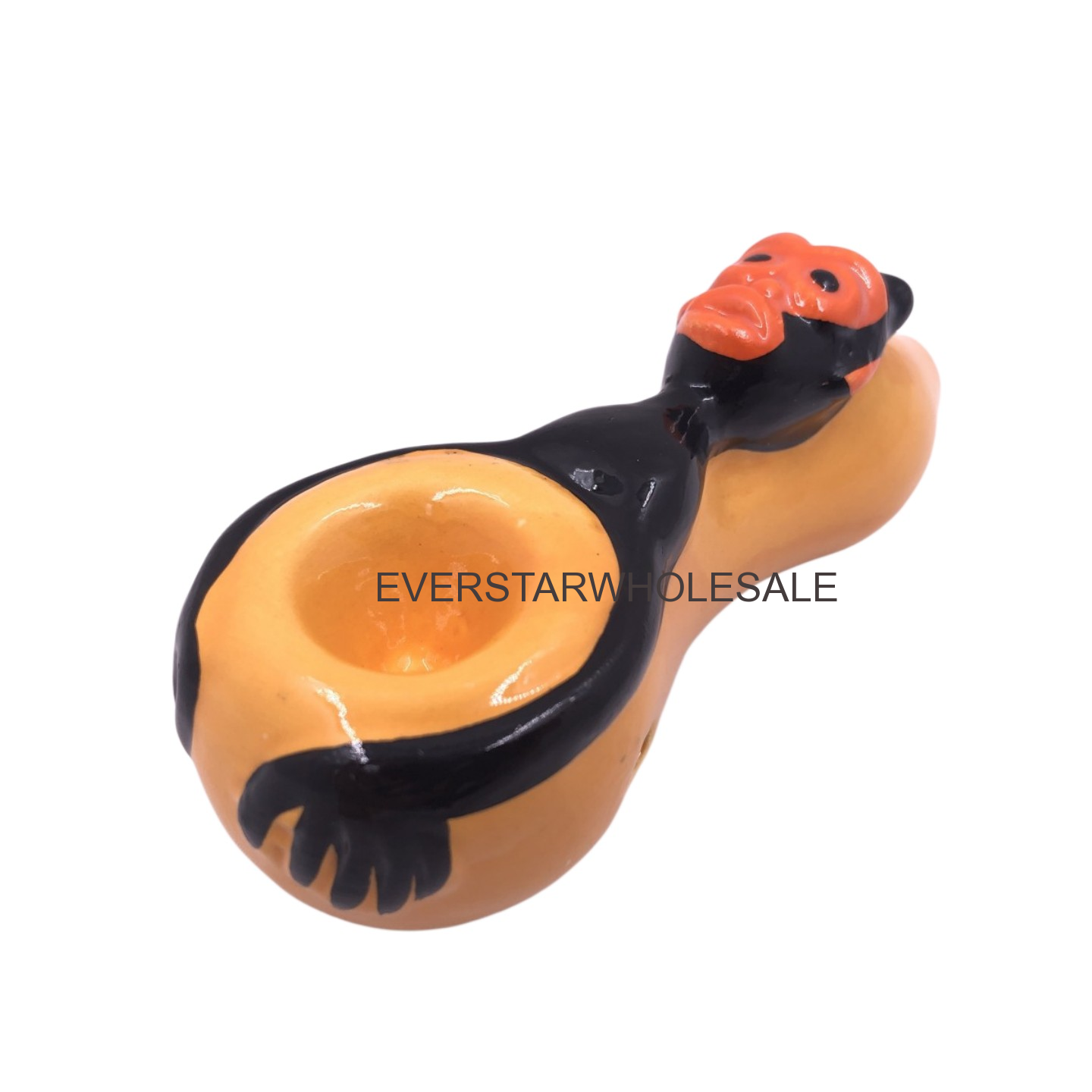 4.75" Orange Ghost Ceramic Hand Pipe
