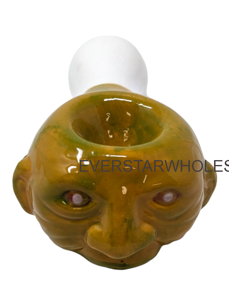 4.75" Wise Old Man Ceramic Hand Pipe