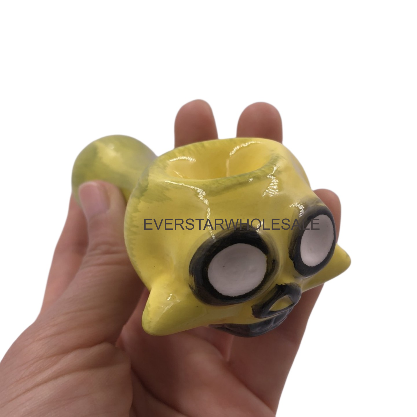 4.75" Big Eye Ghost Ceramic Hand Pipe