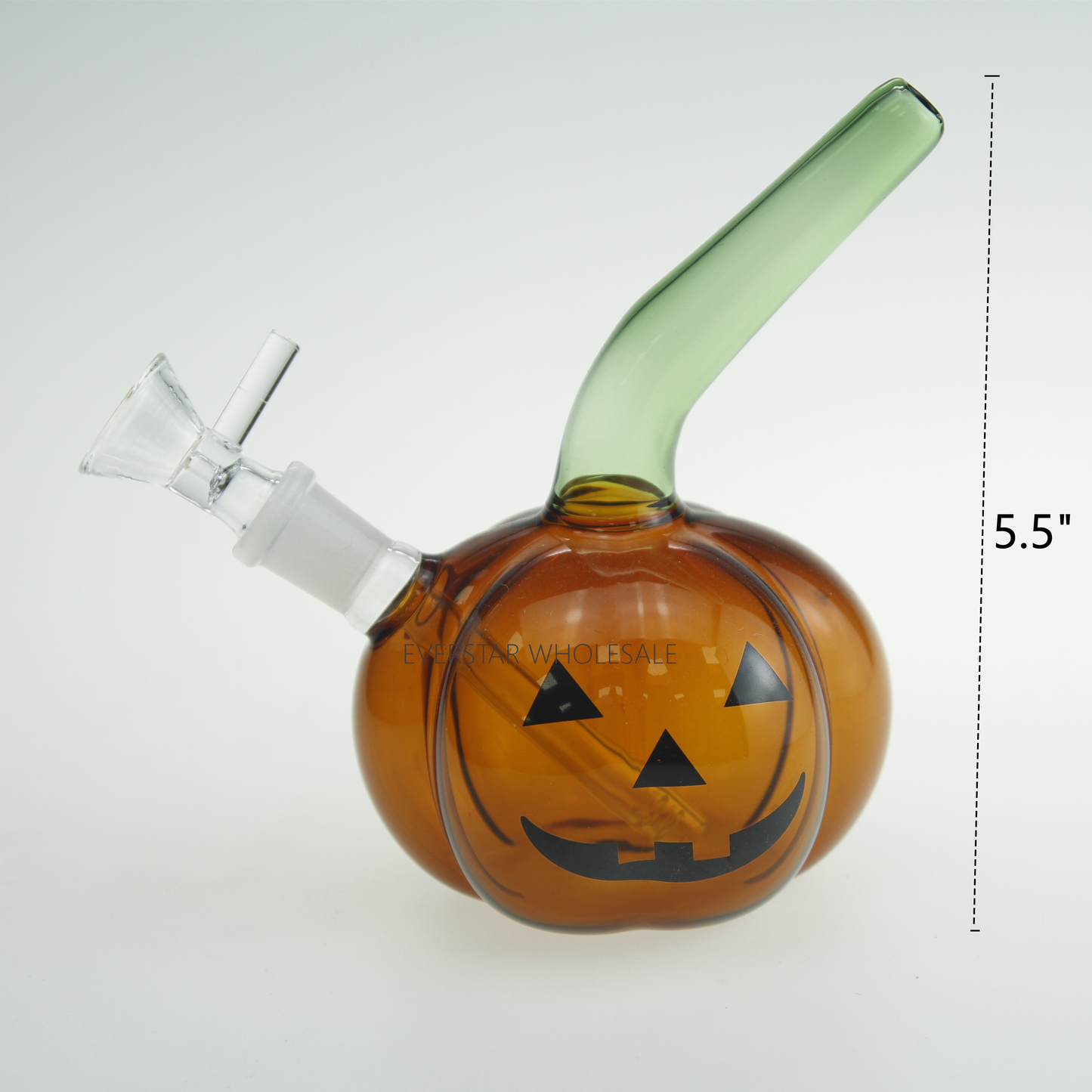 5.5" Pumpkin Ghost Face Glass Dab Rig