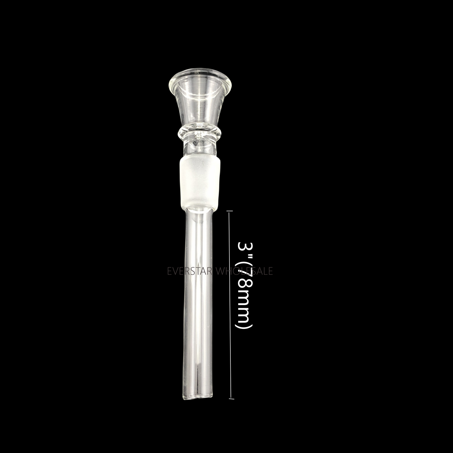 3 inch Length 18mm CLear Downstem & Bowl All-in-One Pack of 4