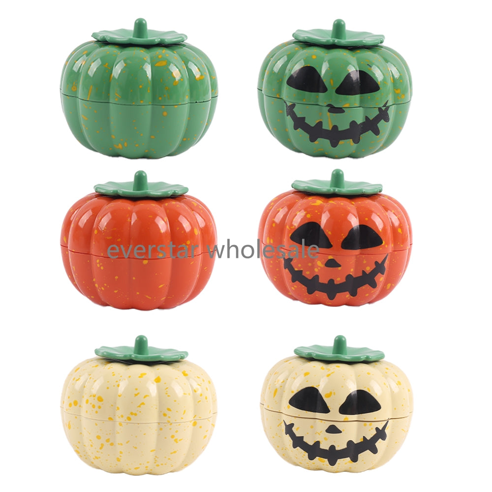 Herb Grinder 3 Layers 60mm Zinc Alloy Halloween Pumpkin Shape