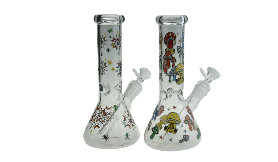 8" Glass Beaker Bong with Patterns