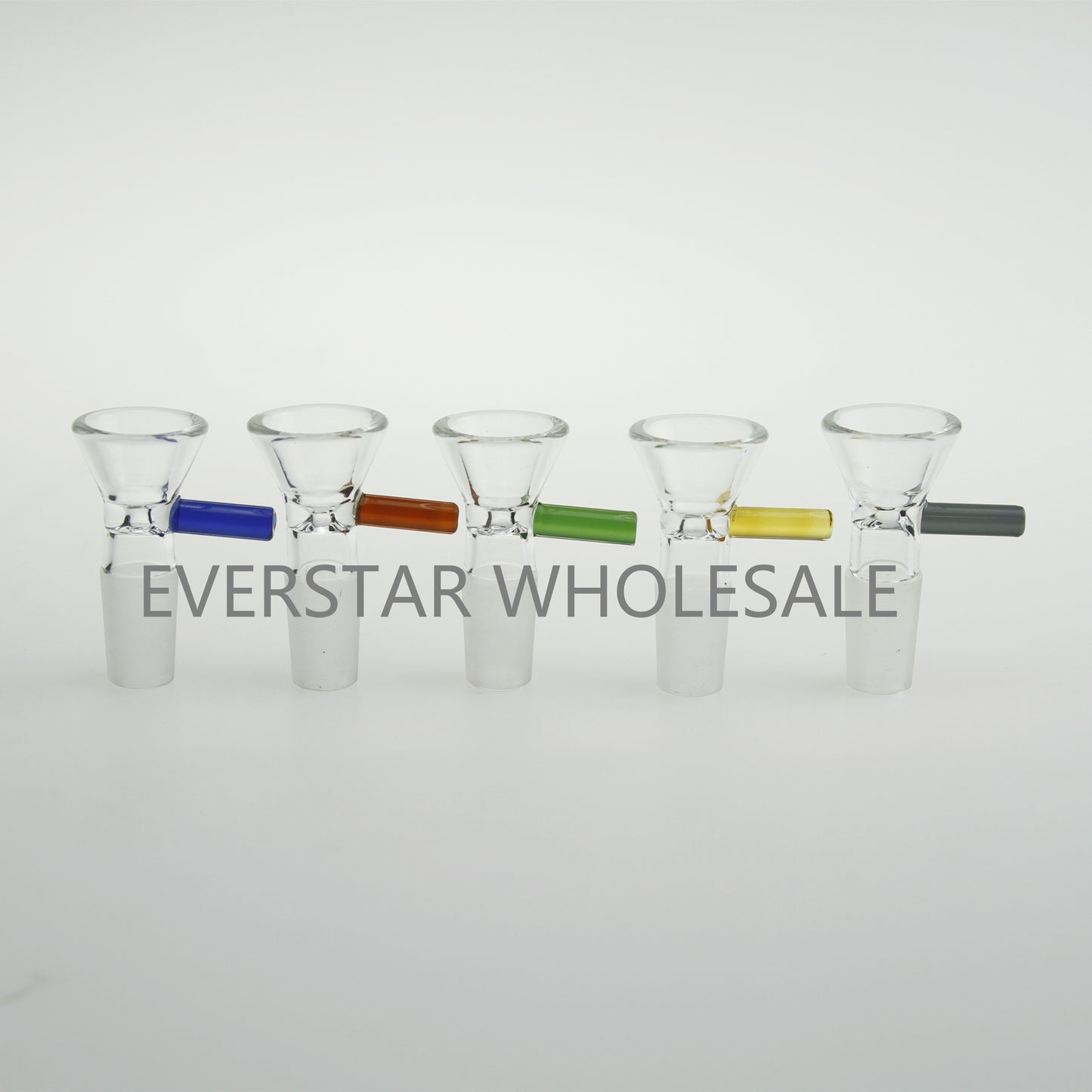 8pcs 14mm Male Joint Colored Handle Bowls