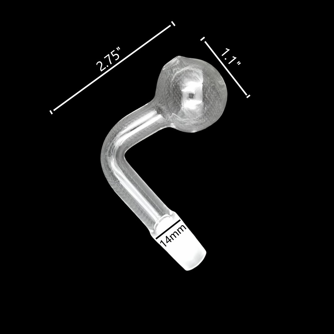 L Shape 14mm Male Joint Glass Oil Burner-PACK OF 6