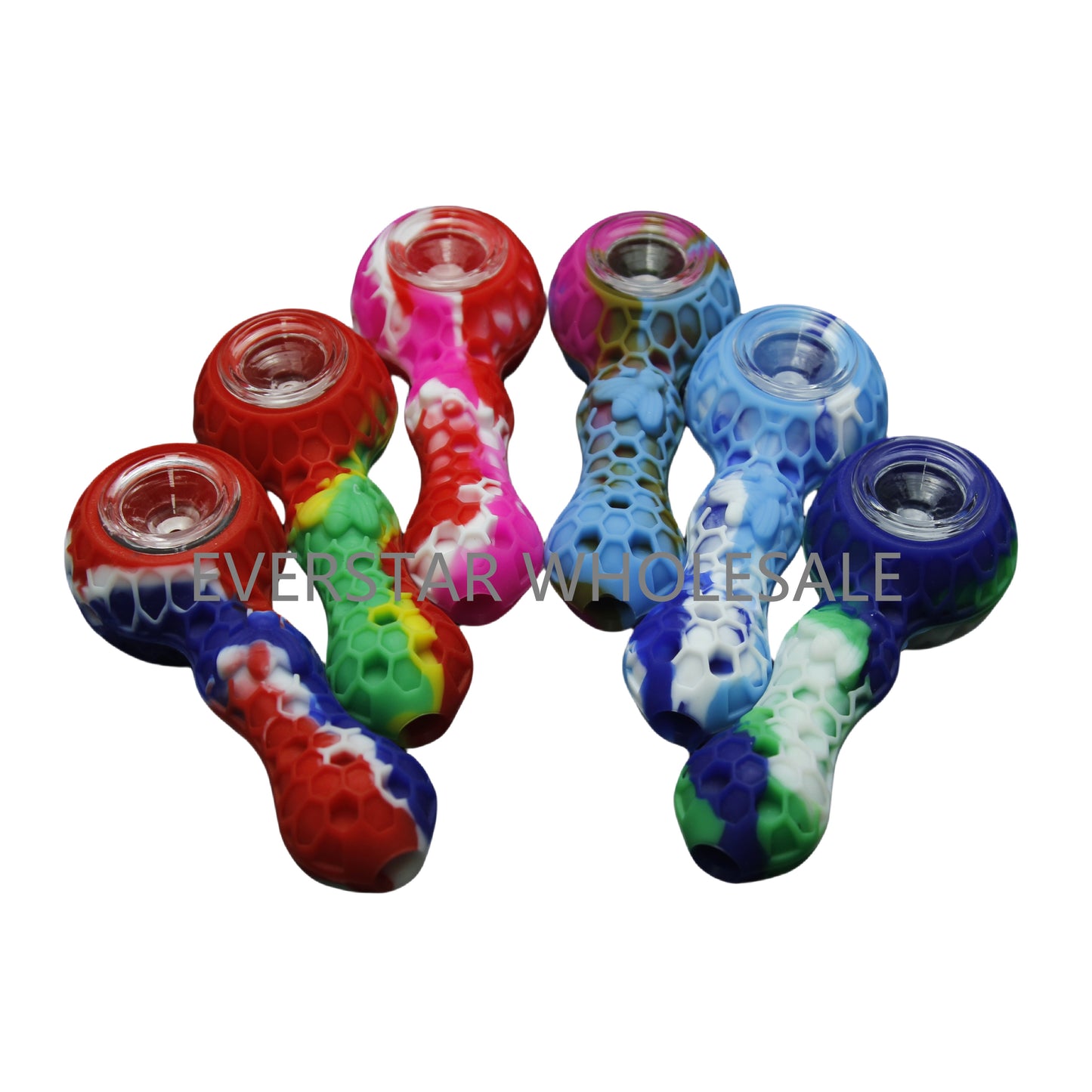 4.25 inch Honeycomb Silicone Hand Pipe 1PC Color Randomly