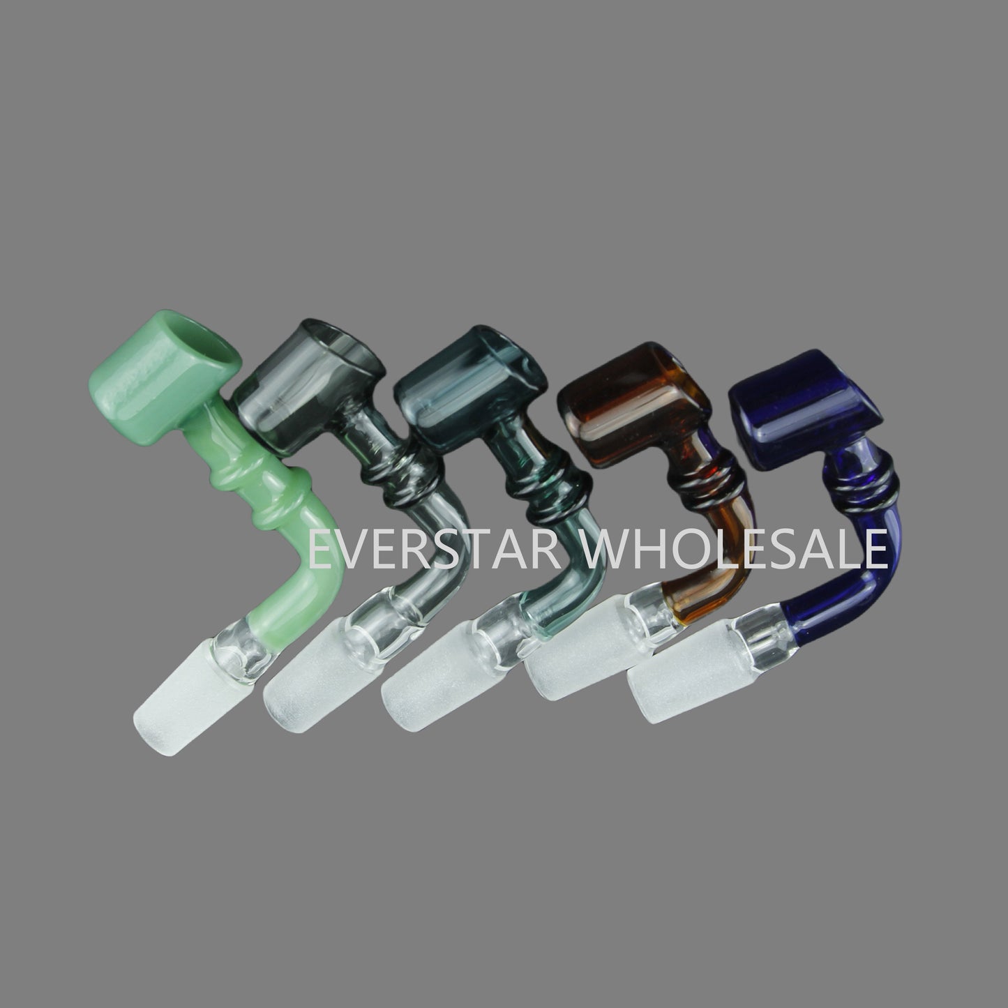 14mm Colored Glass Banger with Double Rings-PACK of 4