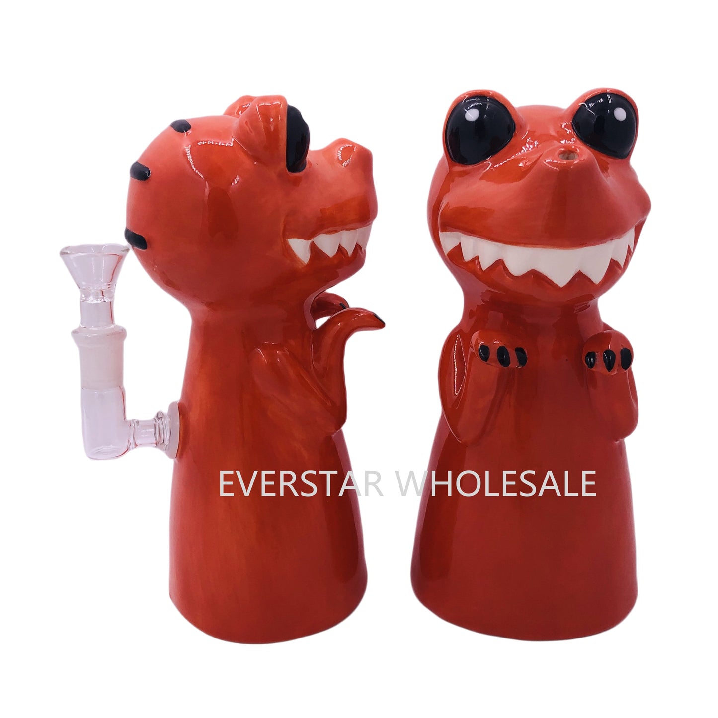 8.2 inch Red Dinosaur Ceramic Water Pipe