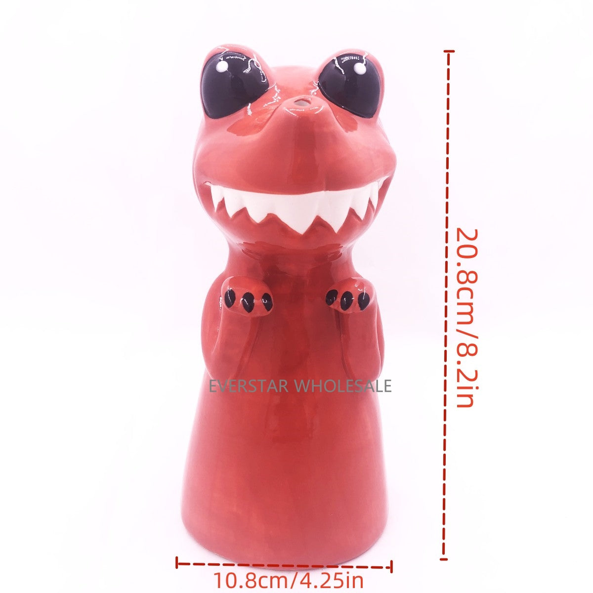 8.2 inch Red Dinosaur Ceramic Water Pipe