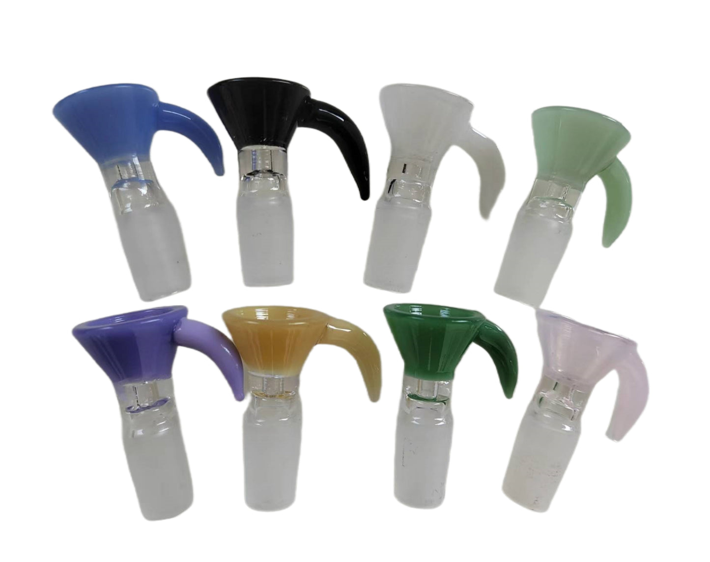 14mm Male Joint Glass Bowl with Horn Handle-Pack of 6