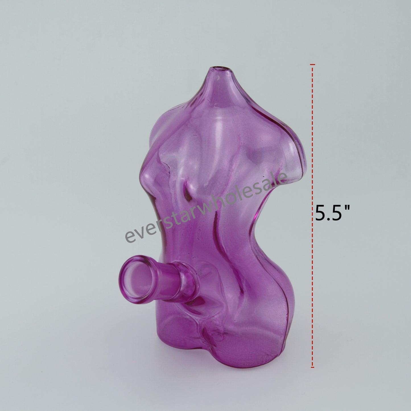 5.5 Inch Tall Colored Lady Design Glass Water Pipe