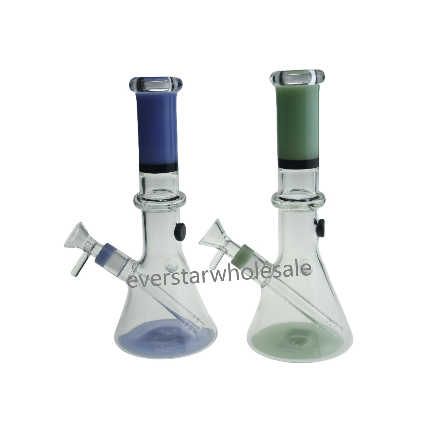 8.7 Inch Tall Colored Beaker Water Pipe with Fixed Downstem