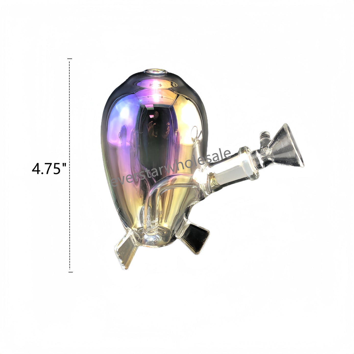 4.75 Inch Electroplated Rocket Design Small Glass Water Pipe 14mm Female Joint-Random Color Comes