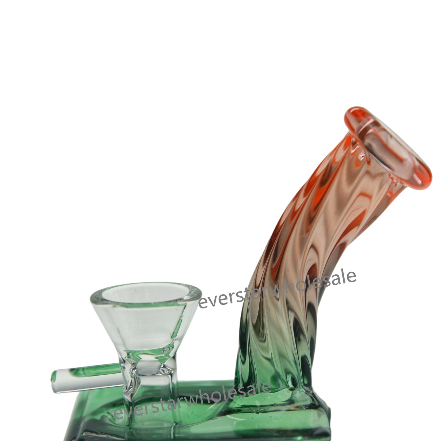 6 Inch Tall Two Colors Square Glass Bottle Showerhead Perc Water Pipe 14mm Female Joint-Random Color Comes