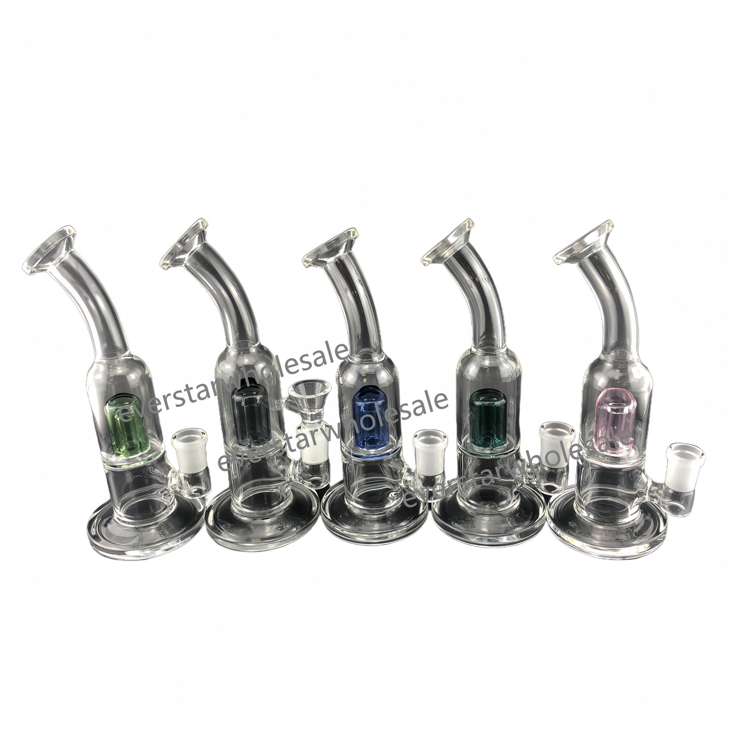 7.75 Inch Tall Colored Dome Perc Glass Water Pipe-Random Color Comes