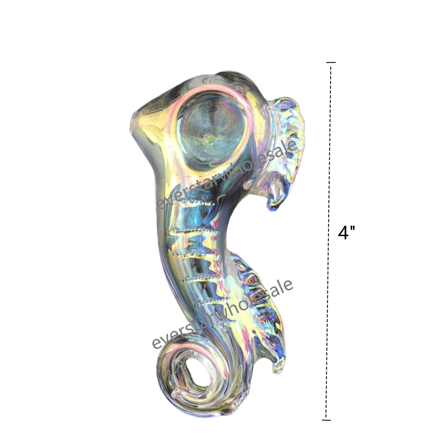 4 Inch Length Electroplating Seahorse Glass Hand Pipes-Random Color Comes
