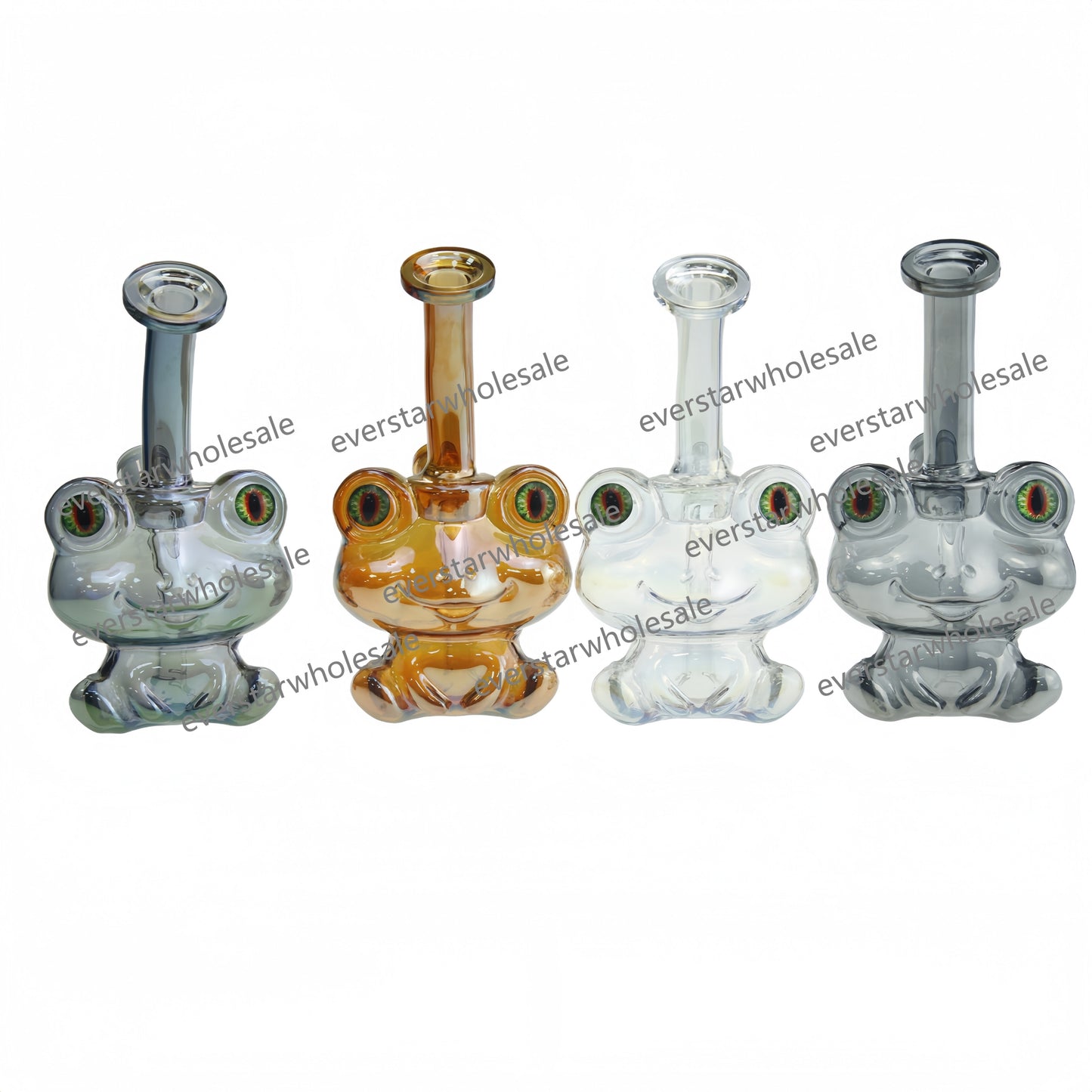 6 Inch Tall Electroplated Frog Glass Water Pipe-Random Color Comes