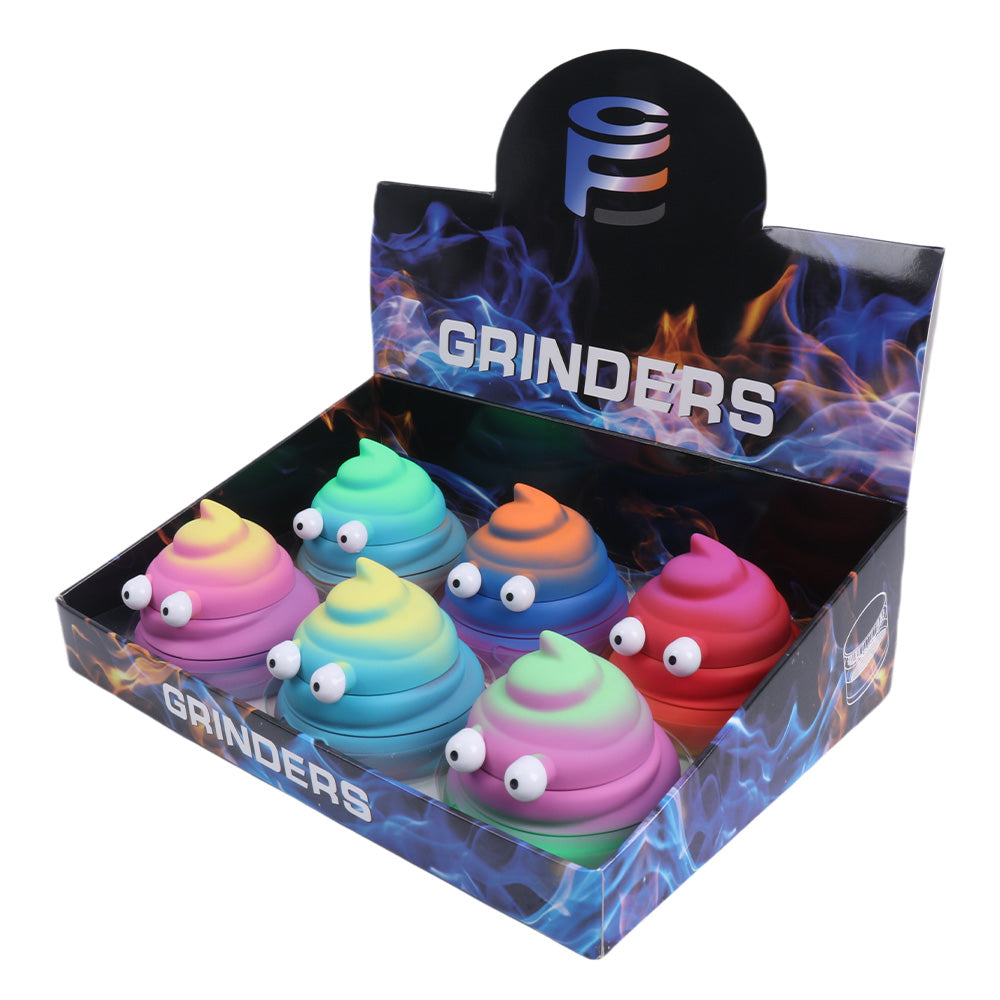 Colorful Poop Smoking Herb Grinder-3 Layers