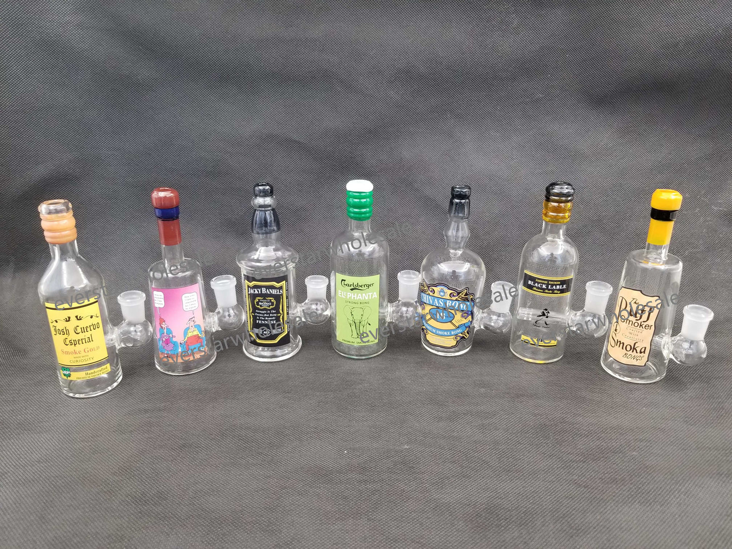 6 Inch Tall Liquor Bottle Glass Dab Rig