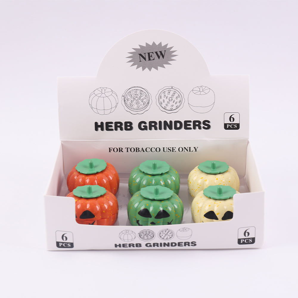 Herb Grinder 3 Layers 60mm Zinc Alloy Halloween Pumpkin Shape