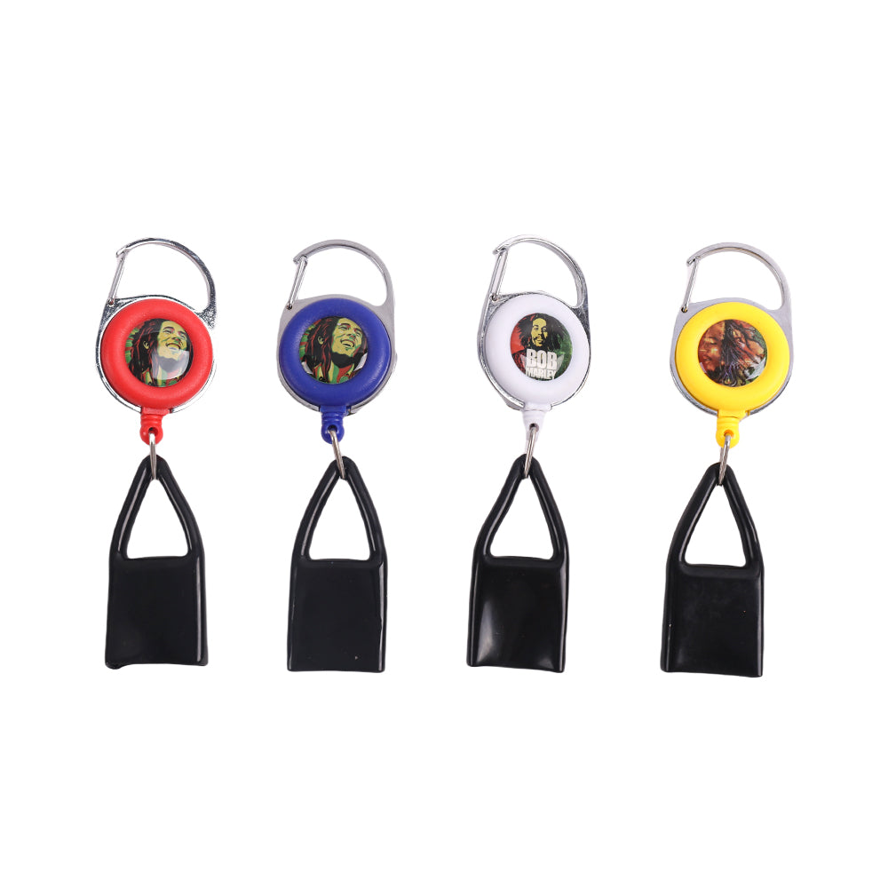 Lighter Leash Retractable Lighter Clip Keychain Assorted Colors
