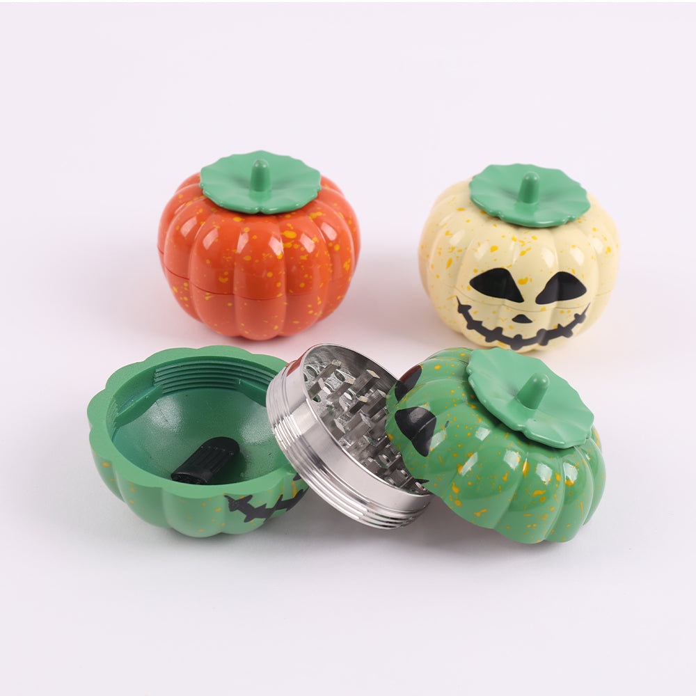 Herb Grinder 3 Layers 60mm Zinc Alloy Halloween Pumpkin Shape