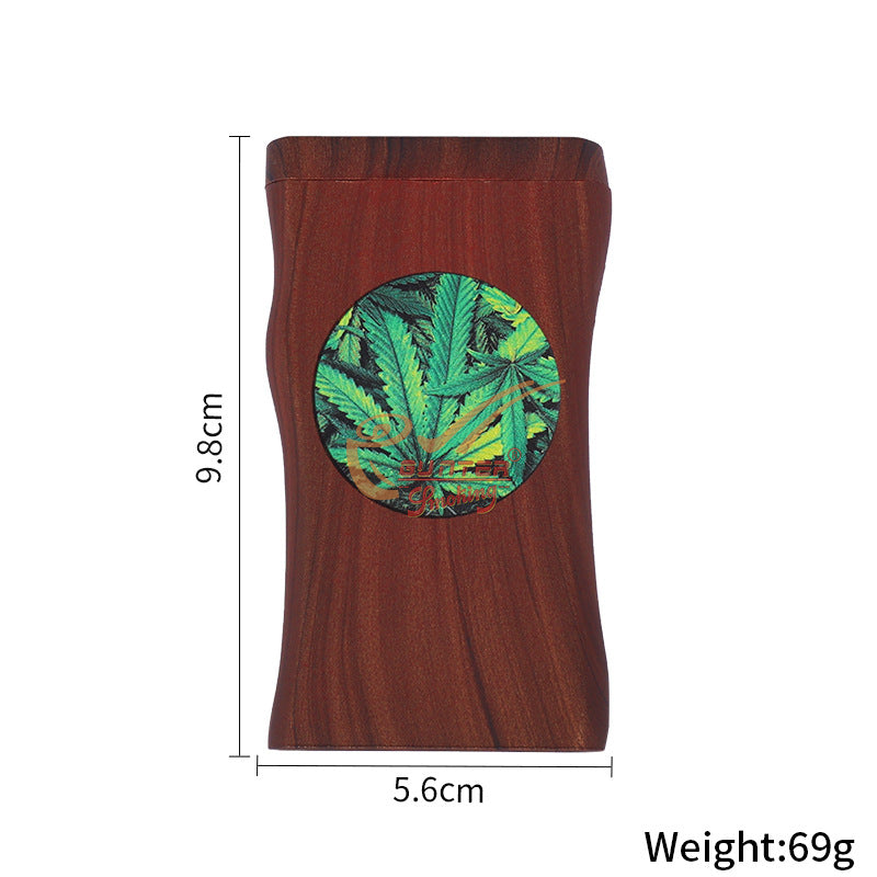 Wood Dugout with One Glass Pipe