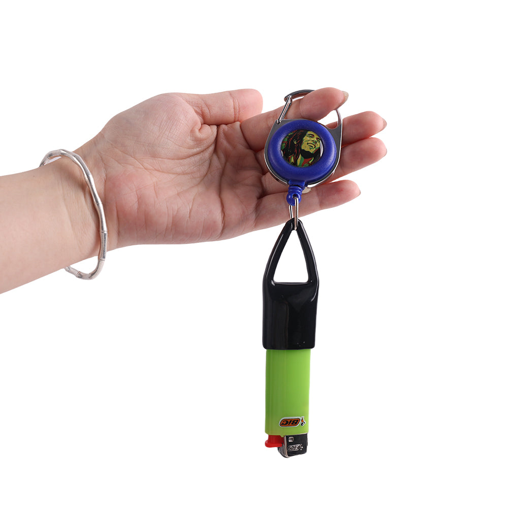 Lighter Leash Retractable Lighter Clip Keychain Assorted Colors