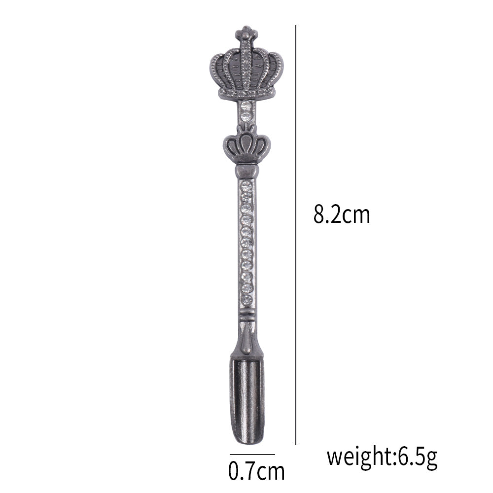 Crown Diamond Smoking Metal Dabbing Spoon