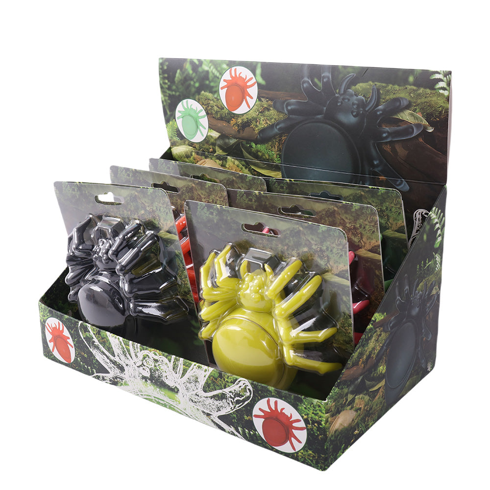 Spider Shape Herb Grinder 4 Layers Multi Colors in Display Box