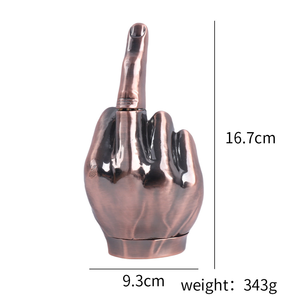 Zinc Alloy Middle Finger Smoke Dry Herb Grinder-1PC Color Randomly