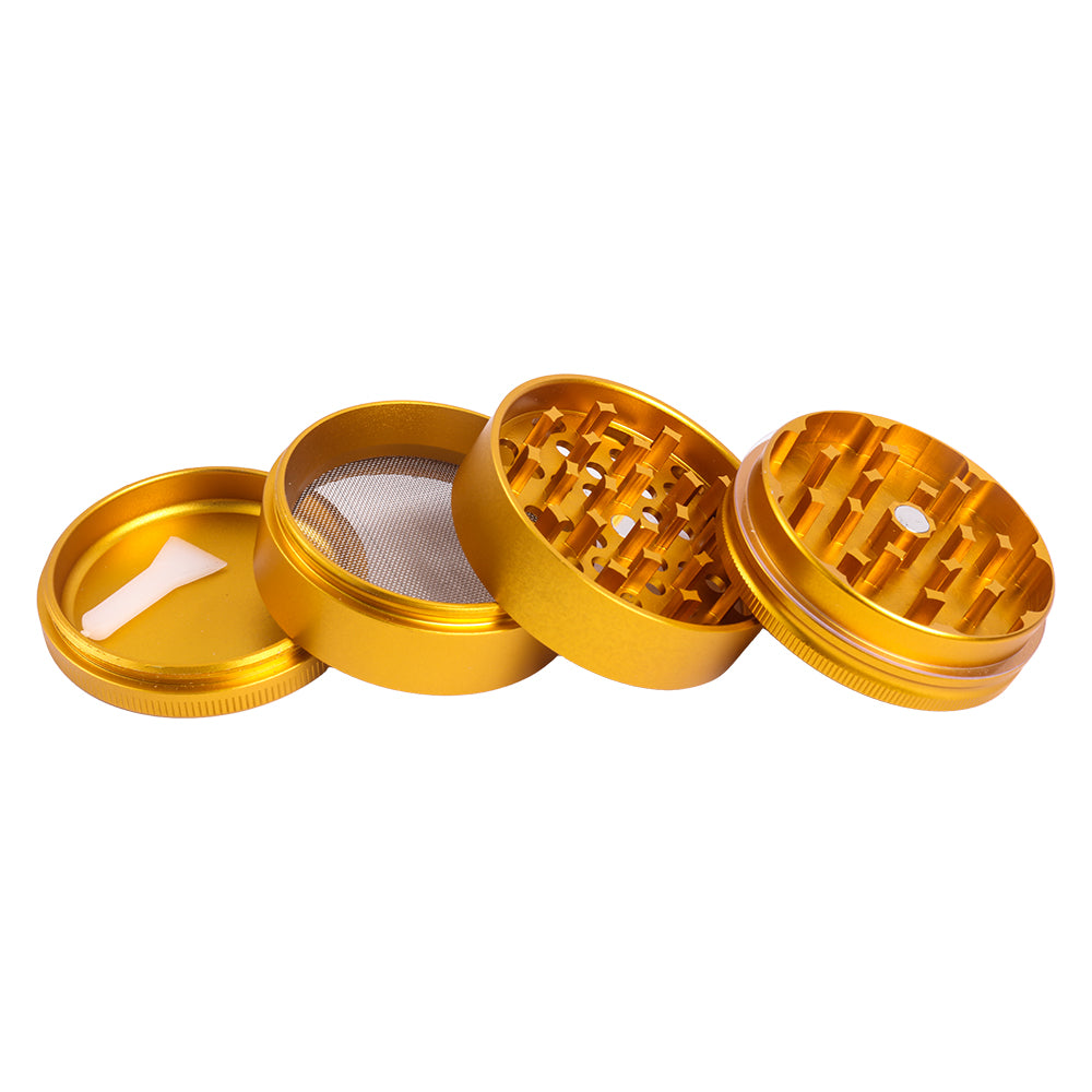 Aluminum Alloy Herb Grinder 4 Layers Curved Striping Lid