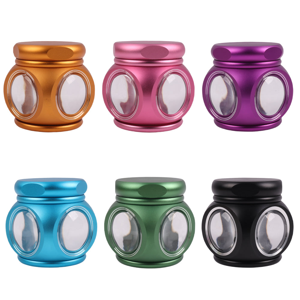 Aluminum Alloy Herb Grinder with Window Drum Shape