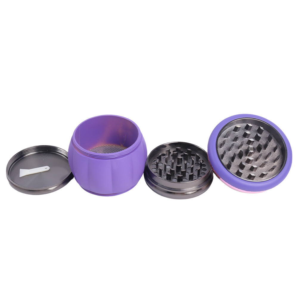 Evil Pumpkin Face Metal Herb Grinder Mushroom Shape 4 Layers