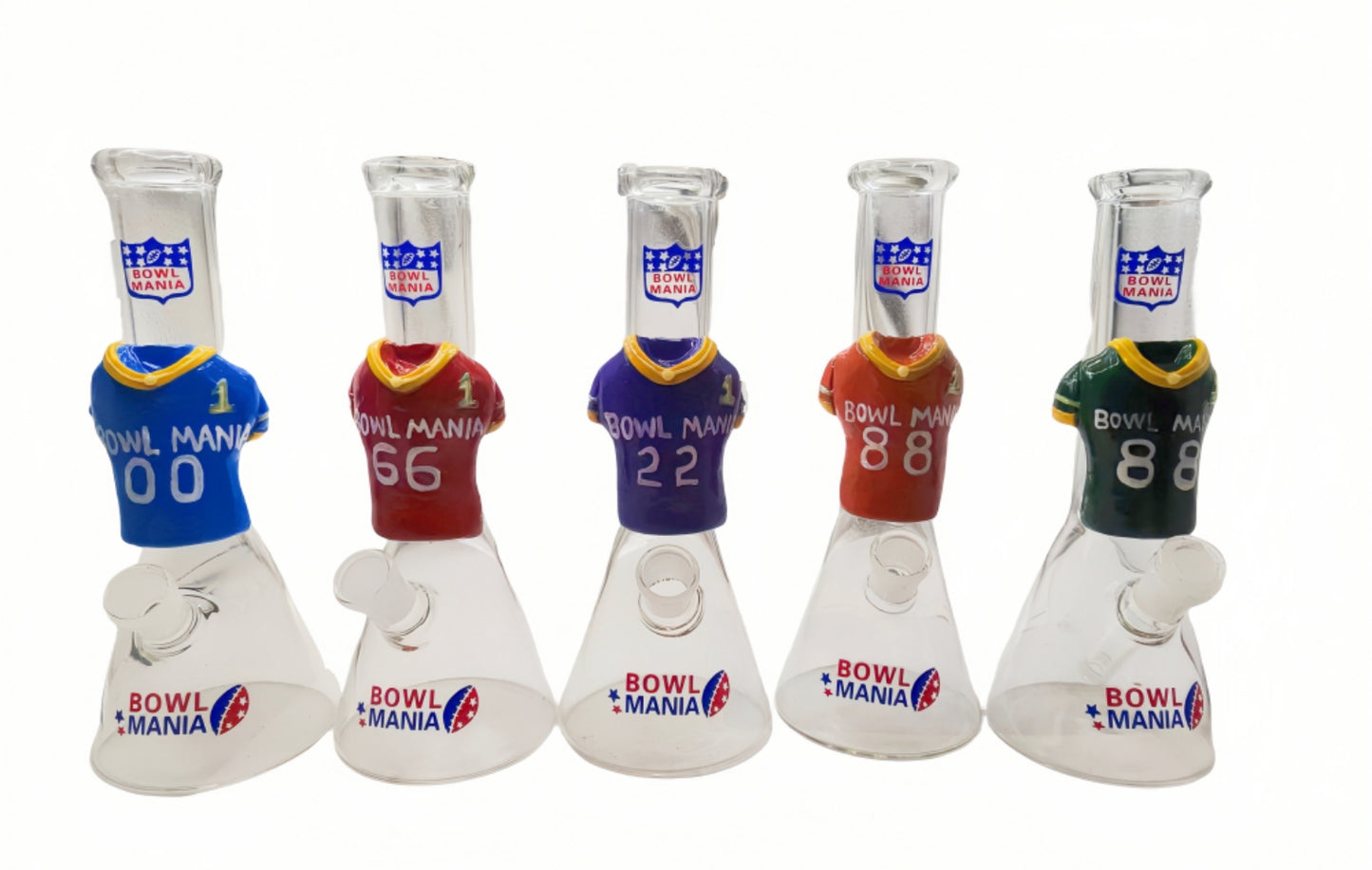 10 Inch Football Jersey Clear Glass Beaker Water Pipe-Random Color Comes