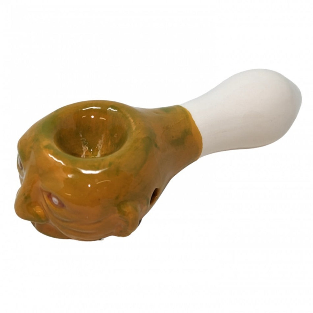 4.75" Wise Old Man Ceramic Hand Pipe