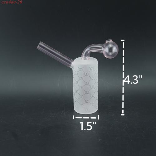 1pc 4.3" Sandblast Cylinder Oil Burner Glass Bubbler